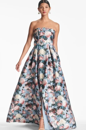 Best Sachin & Babi Brielle Gown - Ice Blue Garden Icebluegarden