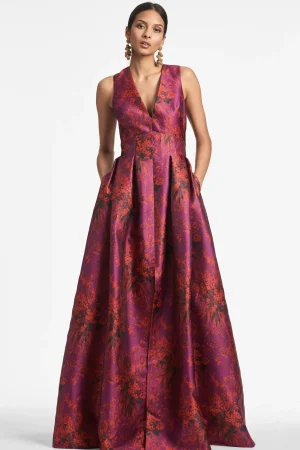 Cheap Sachin & Babi Brooke Gown - Raspberry Bouquet Multi Raspberrybouquetmulti