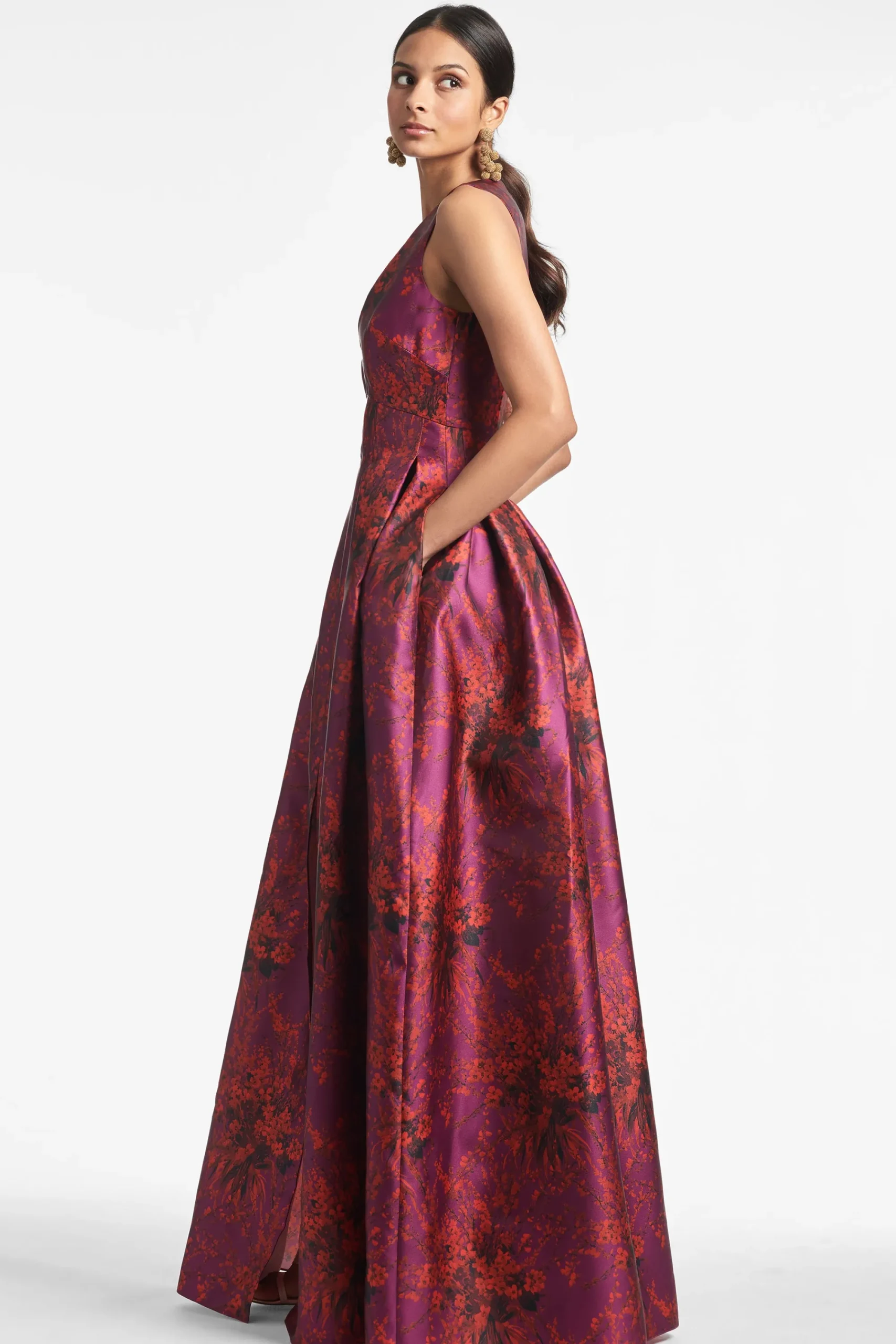 Cheap Sachin & Babi Brooke Gown - Raspberry Bouquet Multi Raspberrybouquetmulti