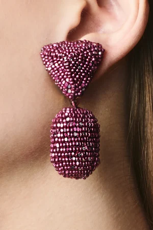 Fashion Sachin & Babi Chrystie Earrings - Metallic Faceted Beads Metallicmagenta