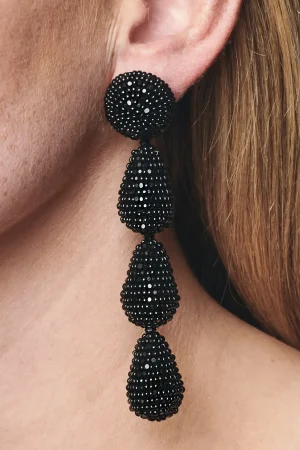 Discount Sachin & Babi Eliza Earrings - Smooth Beads Black