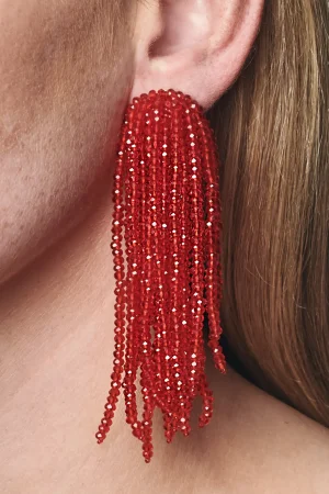 Clearance Sachin & Babi Fountain Earrings - Faceted Beads Black