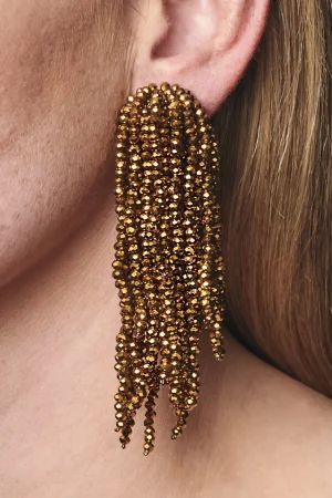 Outlet Sachin & Babi Fountain Earrings - Metallic Faceted Beads Rustgold