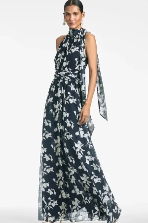 Flash Sale Sachin & Babi Kayla Gown - Navy Venetia Petal Navyvenetiapetal