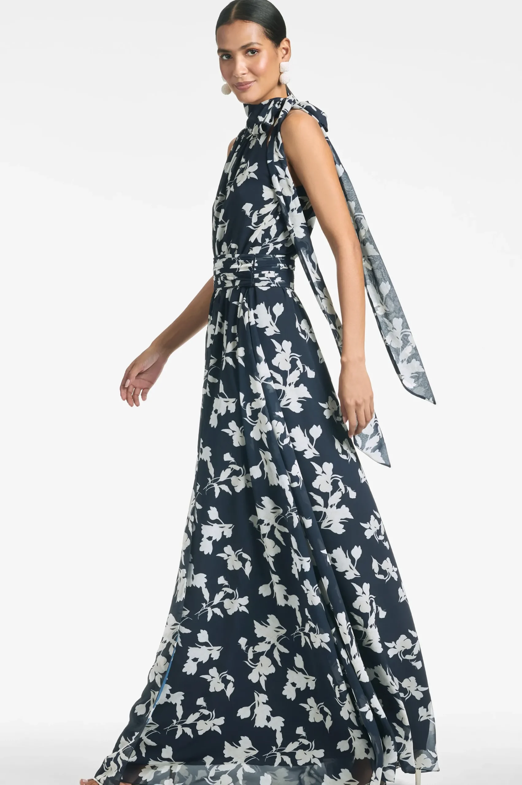 Flash Sale Sachin & Babi Kayla Gown - Navy Venetia Petal Navyvenetiapetal