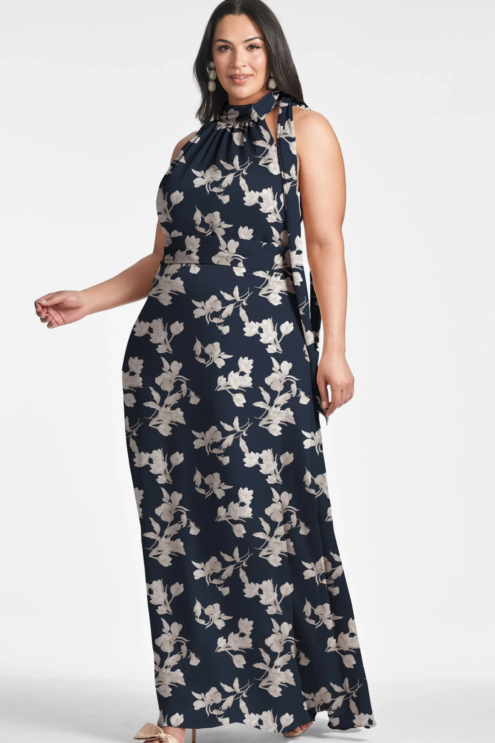 Flash Sale Sachin & Babi Kayla Gown - Navy Venetia Petal Navyvenetiapetal