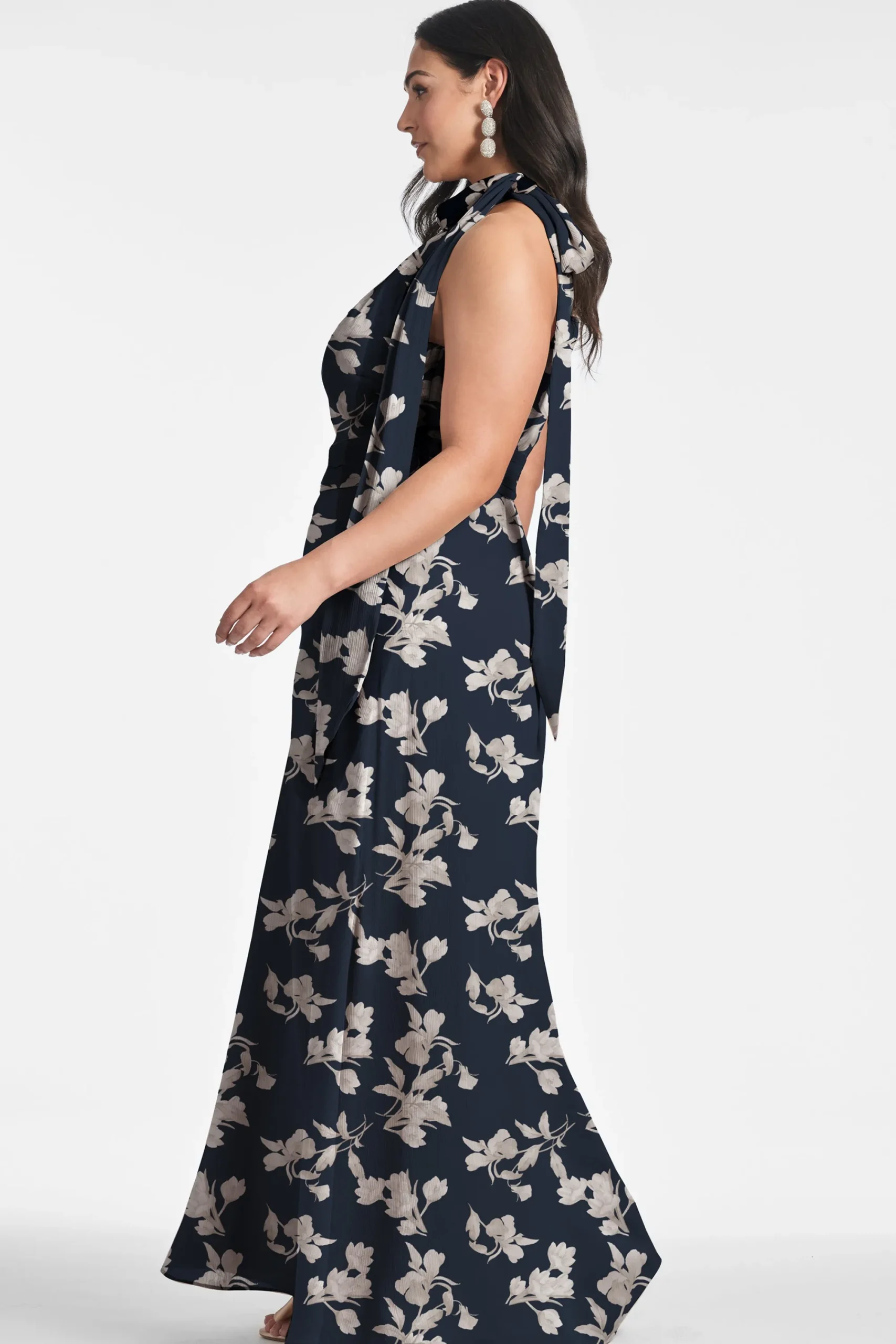 Flash Sale Sachin & Babi Kayla Gown - Navy Venetia Petal Navyvenetiapetal