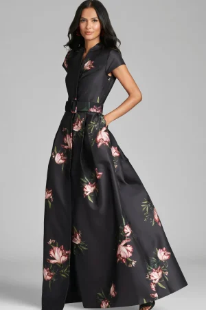 Online Sachin & Babi Marta Gown - Noir Blossom Noirblossom