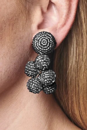 Shop Sachin & Babi Mini Coconuts Earrings - Metallic Faceted Beads Silver