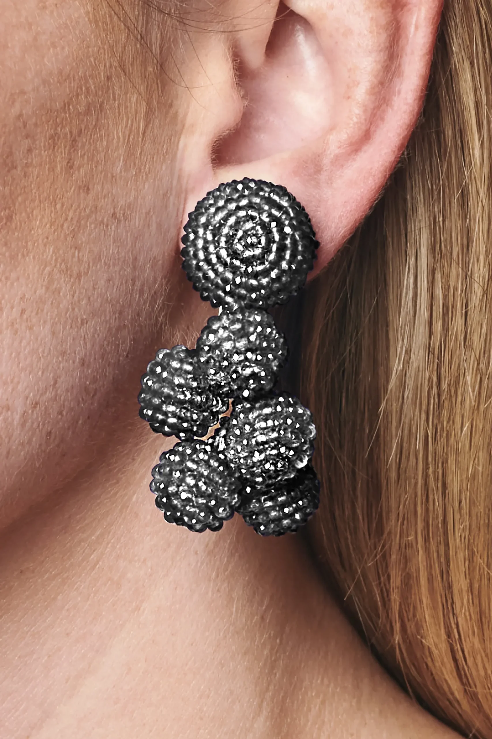 Shop Sachin & Babi Mini Coconuts Earrings - Metallic Faceted Beads Silver