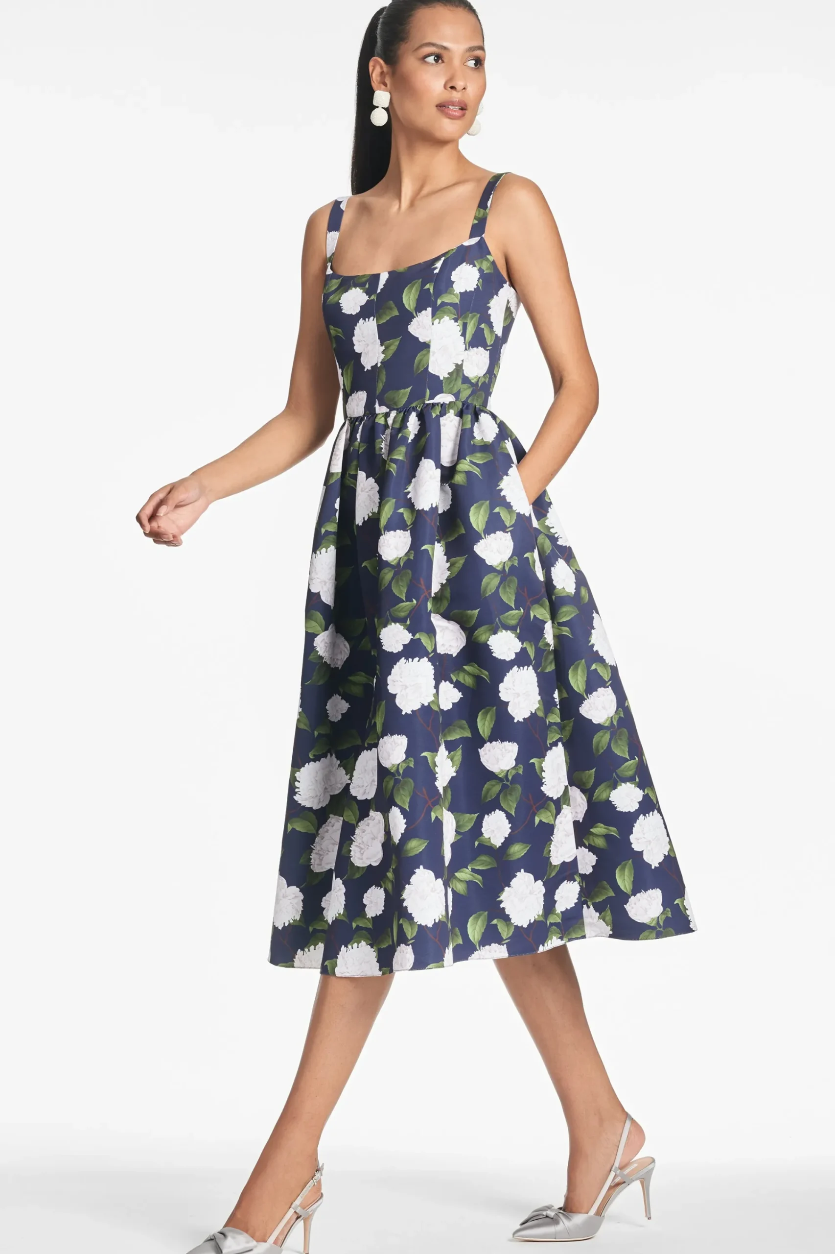Flash Sale Sachin & Babi Olena Dress - Navy/Ivory Moonlit Garden Navy/ivorymoonlitgarden