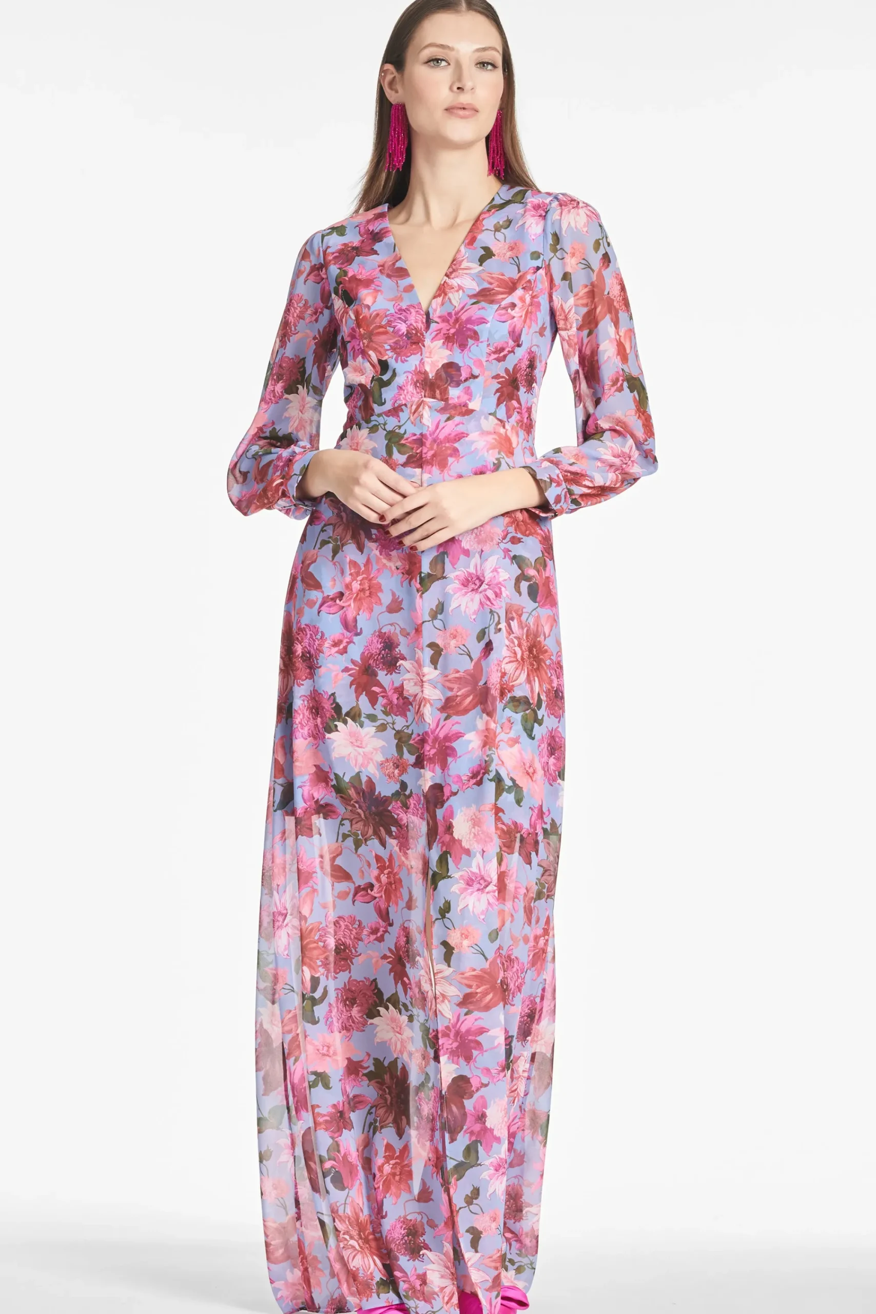 Sale Sachin & Babi Penny Gown - Pink/Periwinkle Dahlia Pink/periwinkledahlia