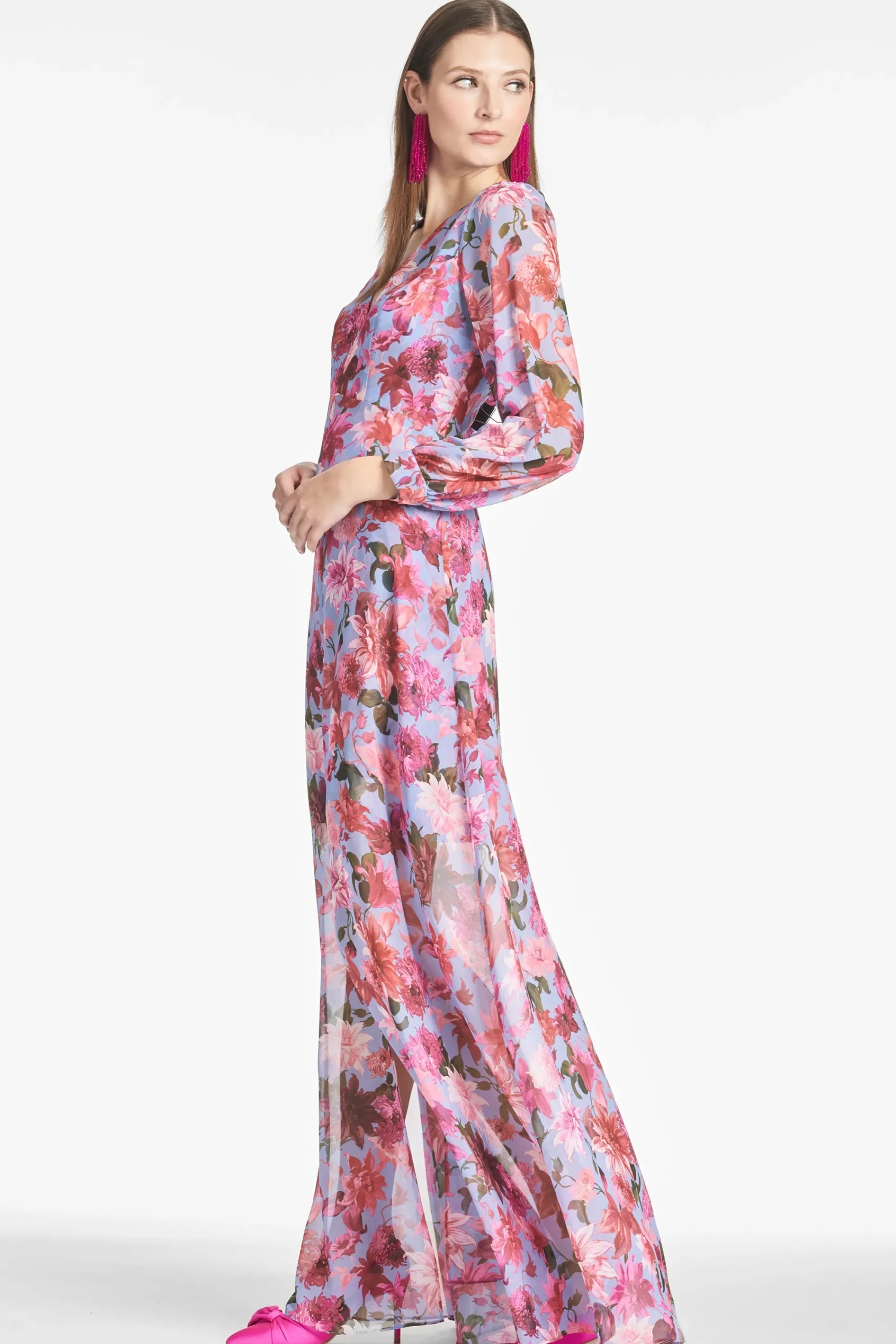 Sale Sachin & Babi Penny Gown - Pink/Periwinkle Dahlia Pink/periwinkledahlia