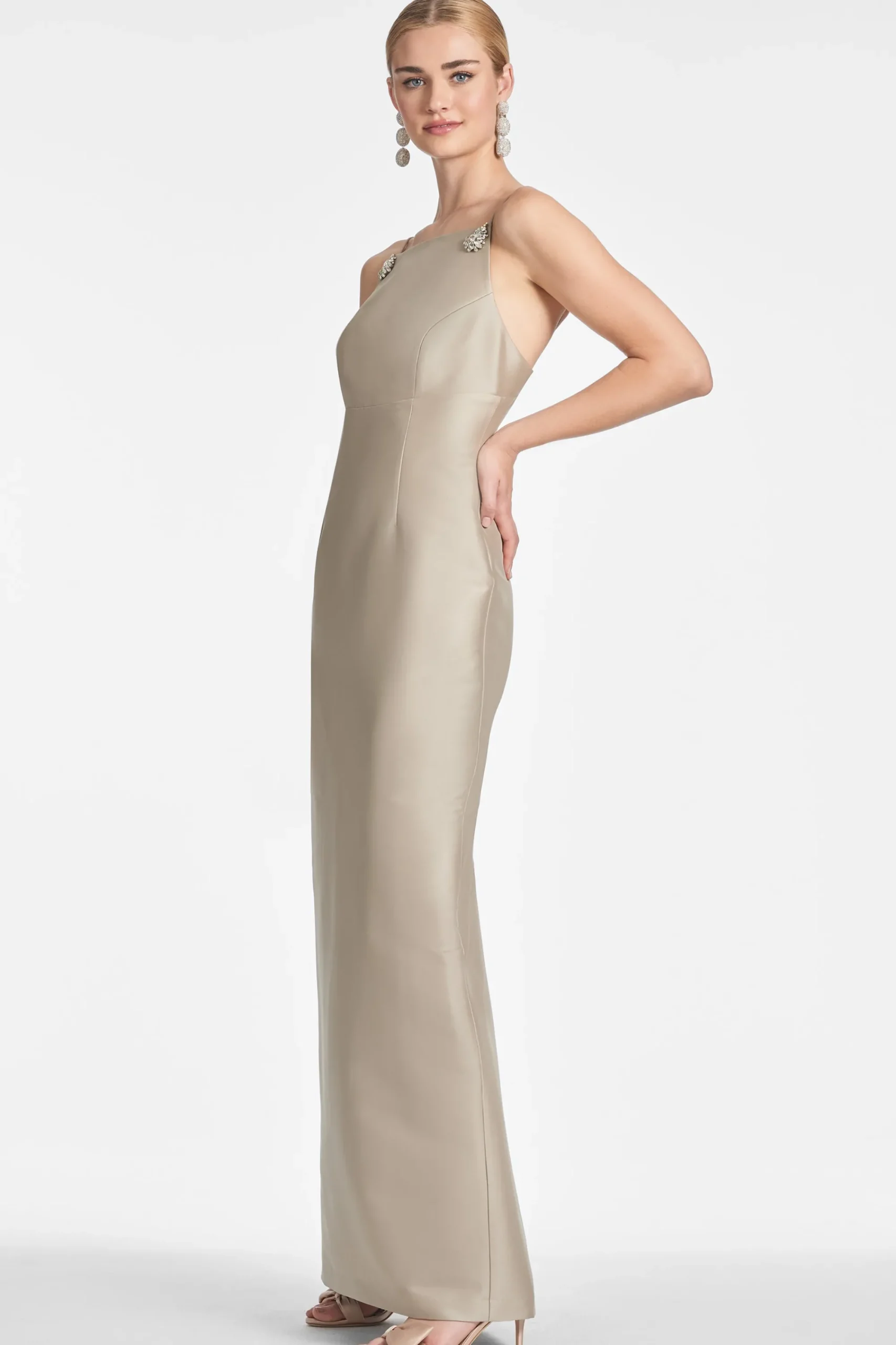 Online Sachin & Babi Pryce Gown - Pewter