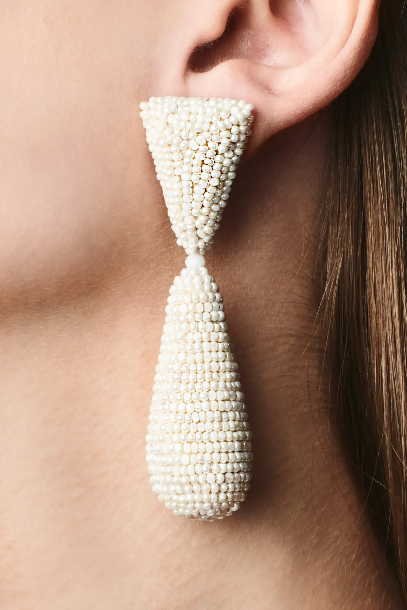 Online Sachin & Babi Rhea Earrings - Smooth Beads Ivory