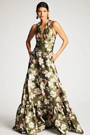 Outlet Sachin & Babi Rori Gown - Moss Magnolia Mossmagnolia