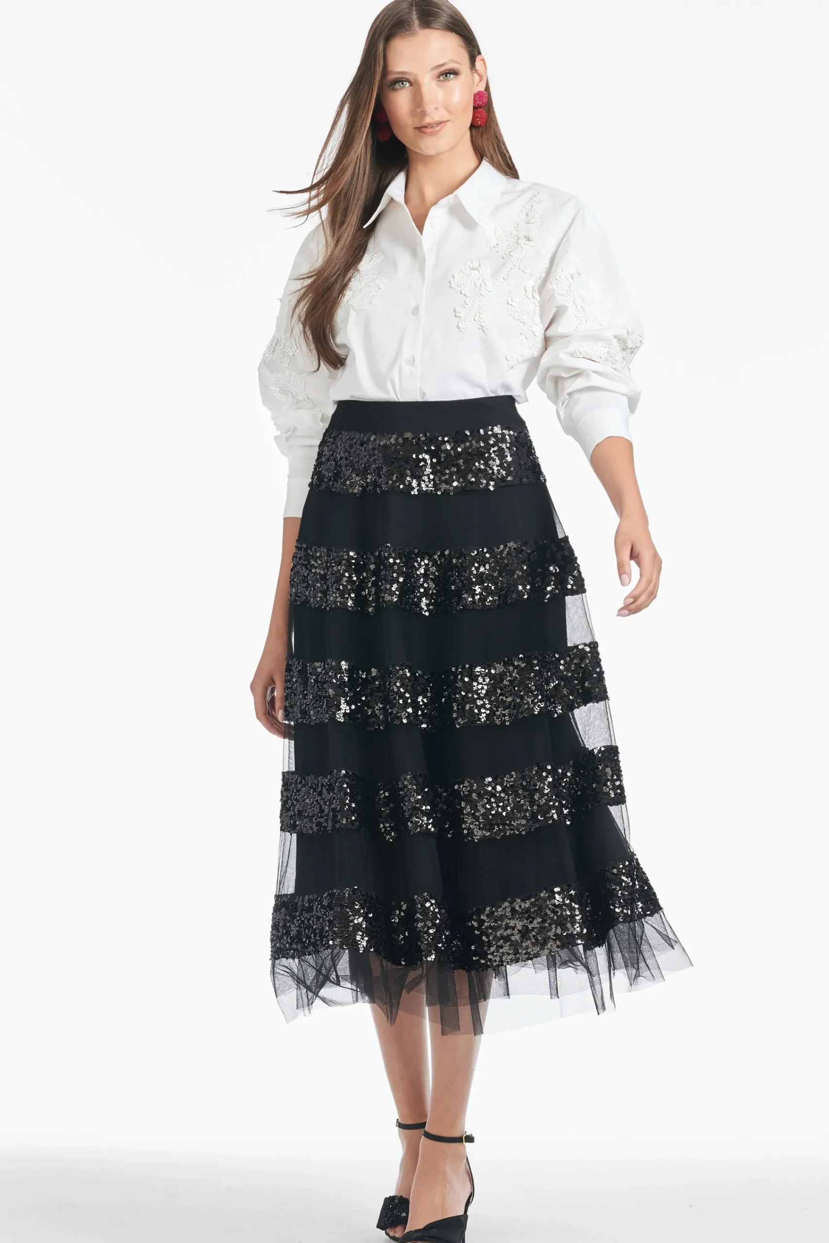 Shop Sachin & Babi Sequin Viti Skirt - Black