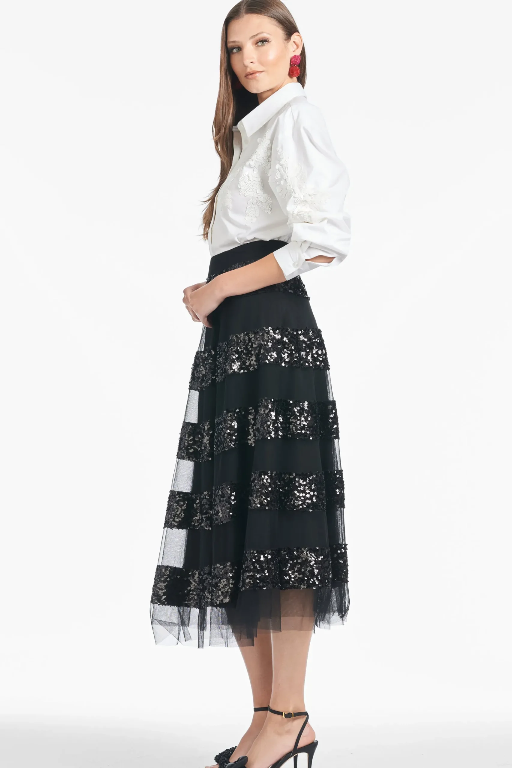 Shop Sachin & Babi Sequin Viti Skirt - Black