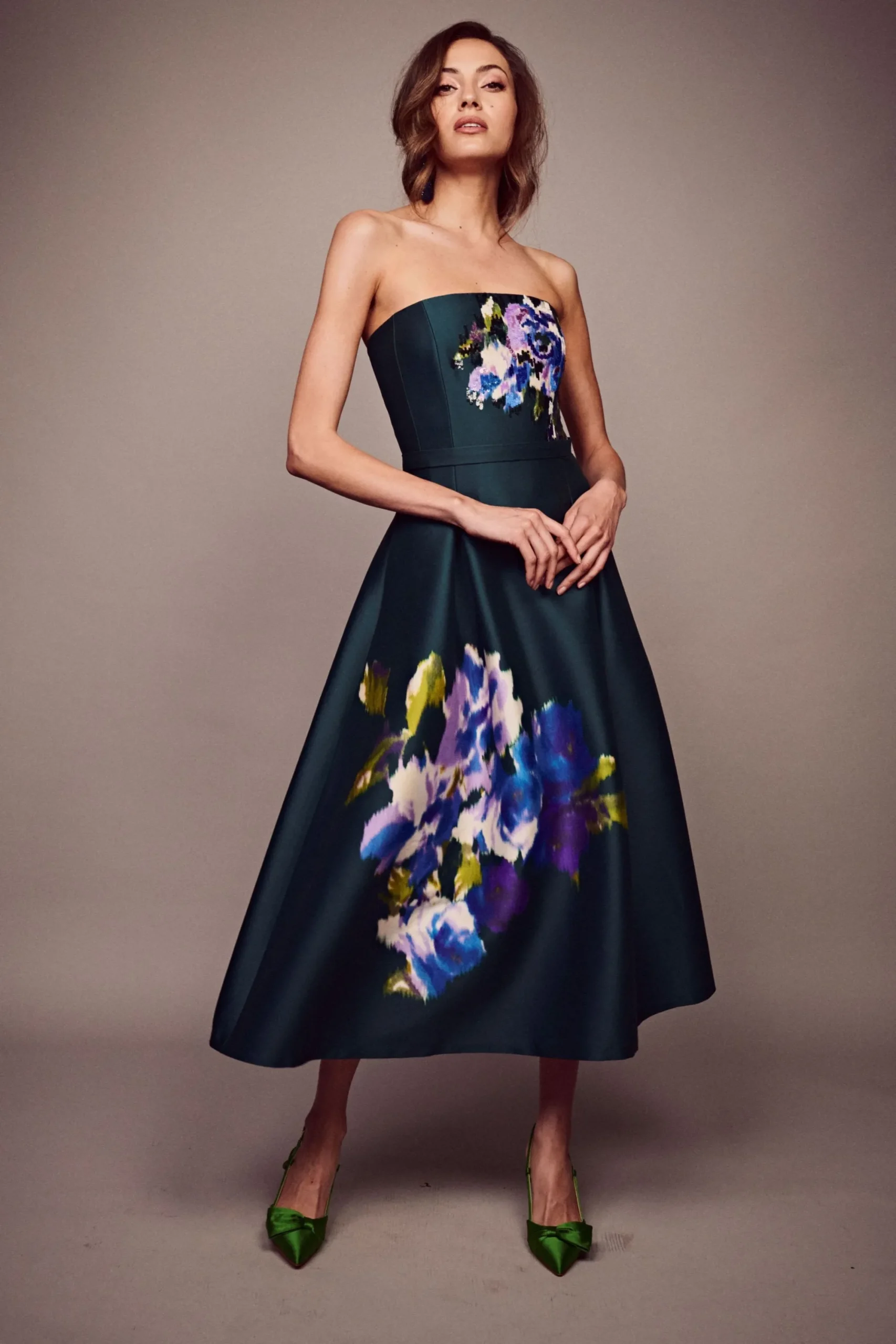 Clearance Sachin & Babi Shay Dress - Forest Green Placement Ikat Forestgreenplacementikat