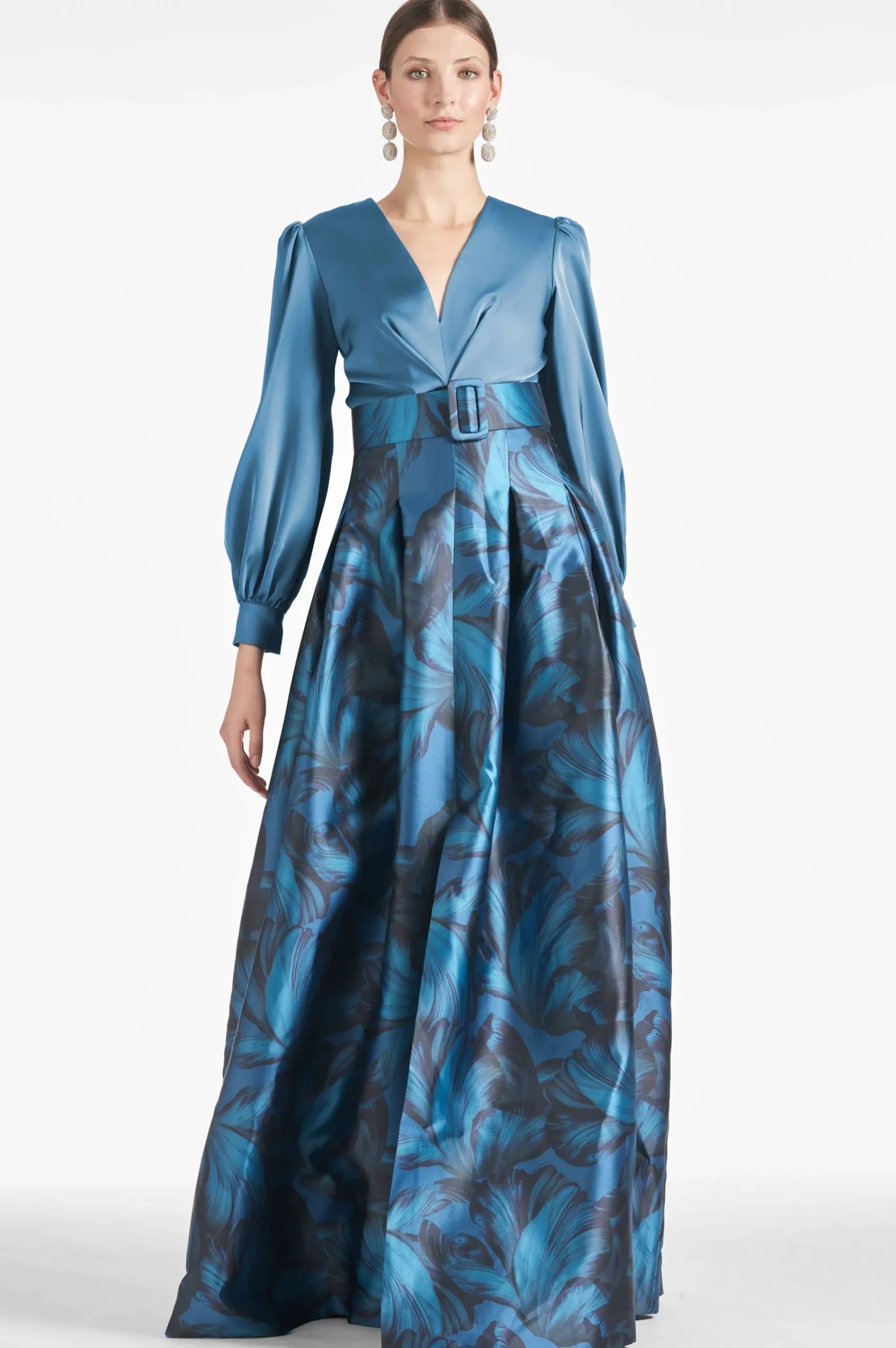 New Sachin & Babi Zoe Gown - Smokey Slate/Tonal Petal Smokeyslate/tonalpetal