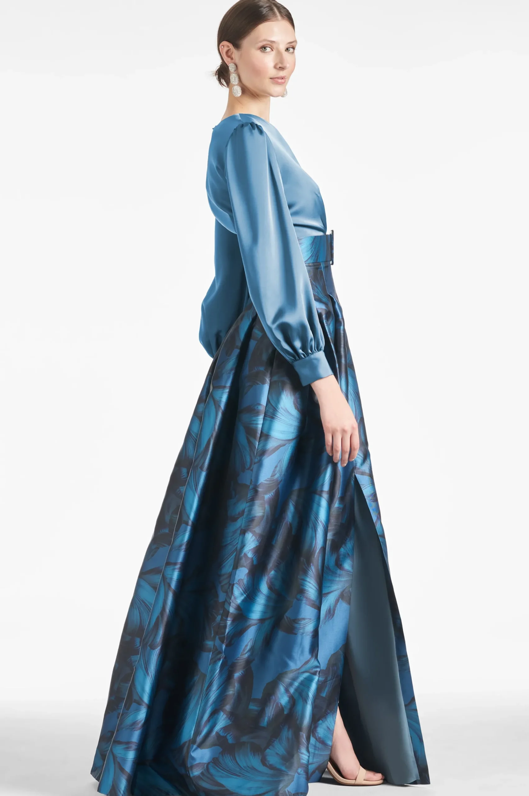 New Sachin & Babi Zoe Gown - Smokey Slate/Tonal Petal Smokeyslate/tonalpetal