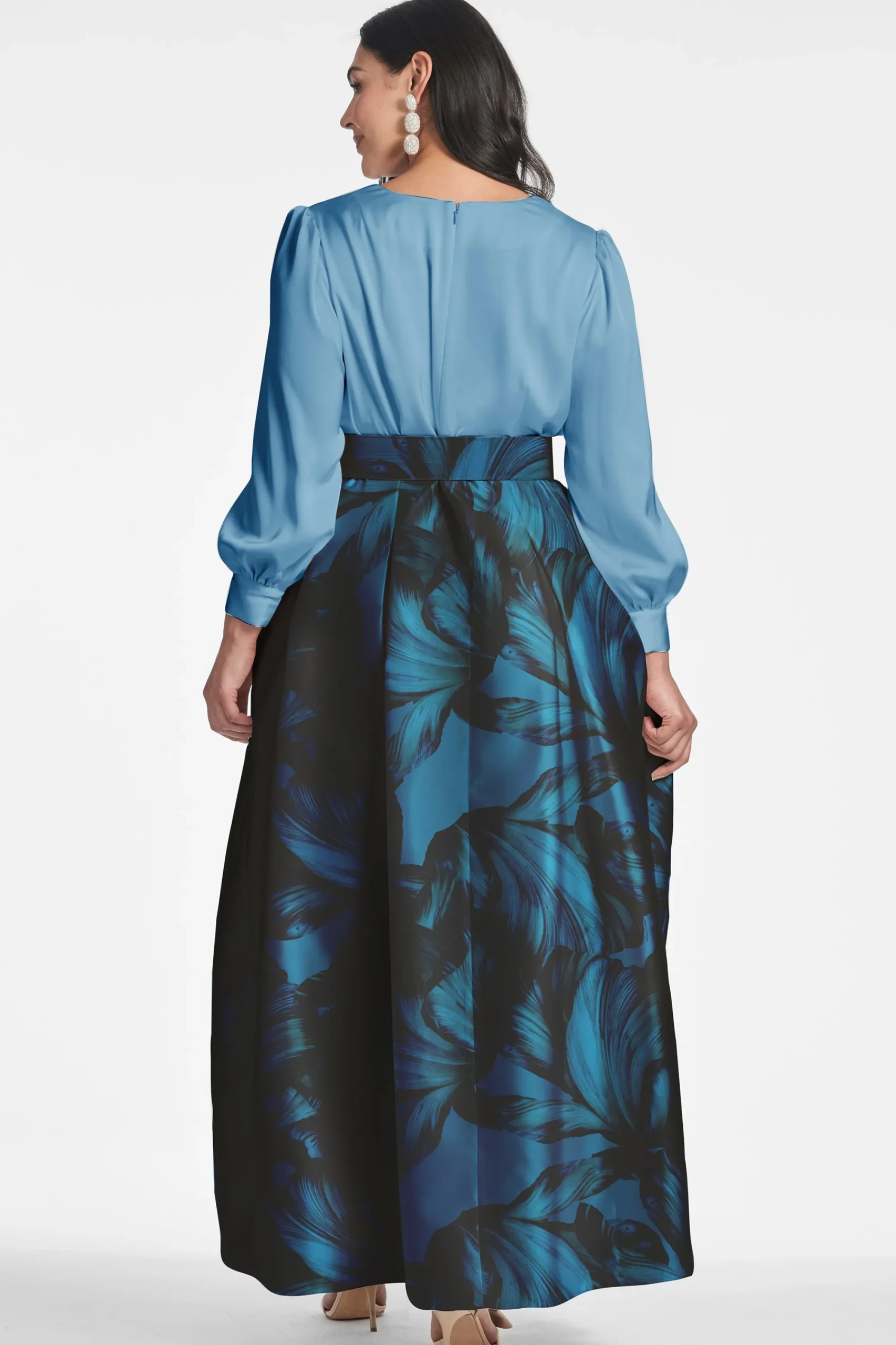 New Sachin & Babi Zoe Gown - Smokey Slate/Tonal Petal Smokeyslate/tonalpetal